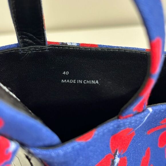 Alice + Olivia Logan Floral Platform Sandals Blue Red size EU 40 US 9 - Picture 8 of 12